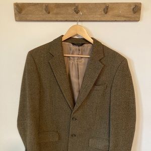 Jos. A. Bank Brown Herringbone Tweed Jacket - 38R - 100% wool